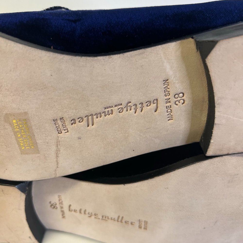 Bettye Muller Classic Loafers Blue Crush Velvet Shoes Regency Navy 7.5 38.5 Eur - Picture 12 of 12